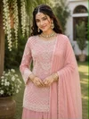 Paral By Mrudangi Gerogette Embroidery Work Plazzo Suits